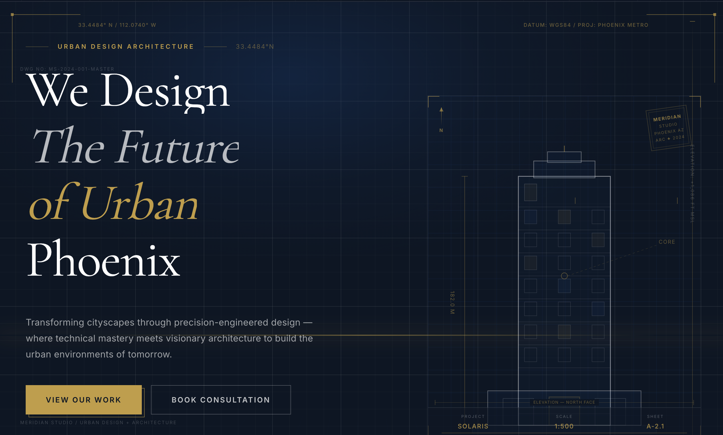 Urban architect landing page built with Beaver Builder AI