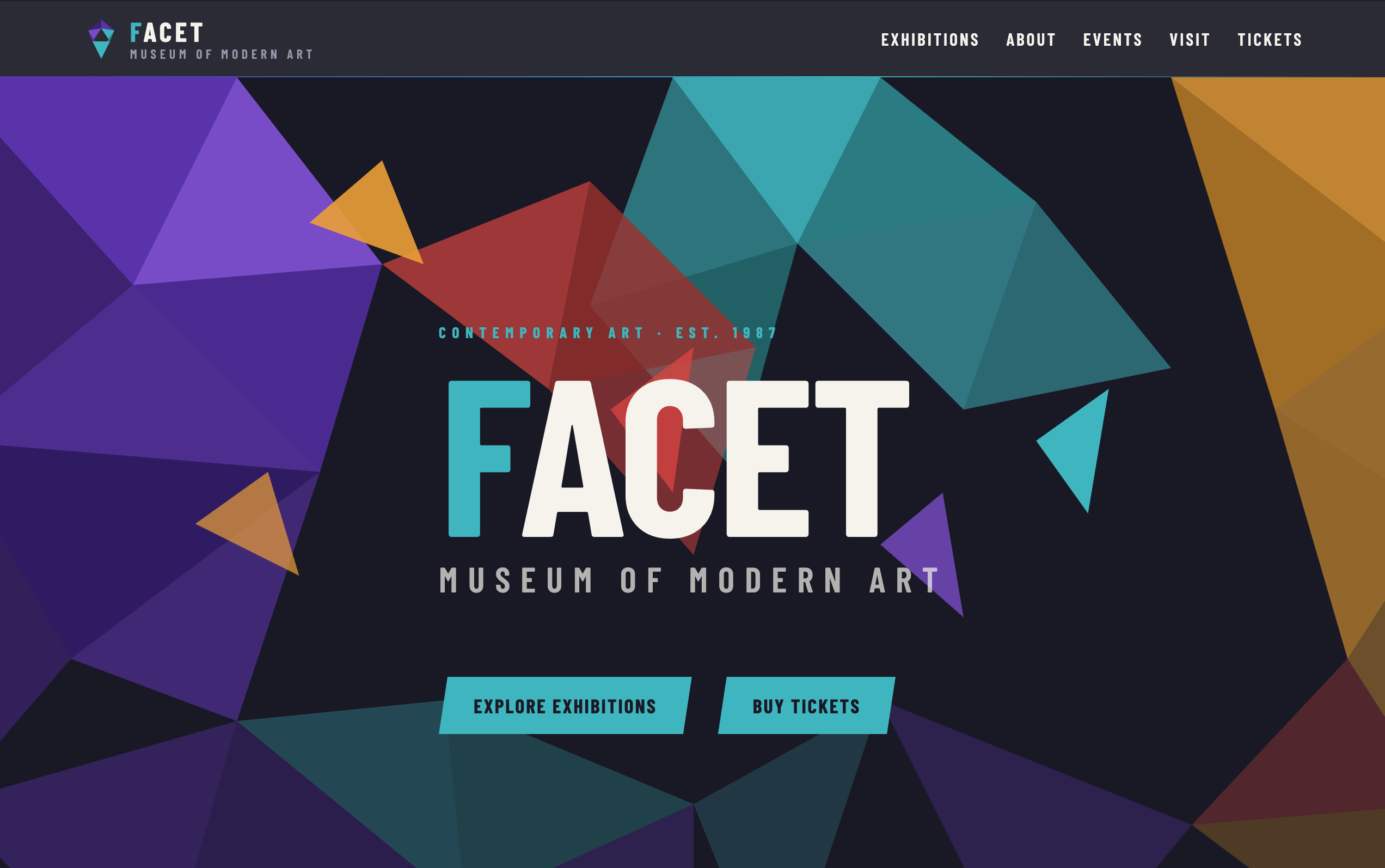 Art museum landing page generated by Beaver Builder AI