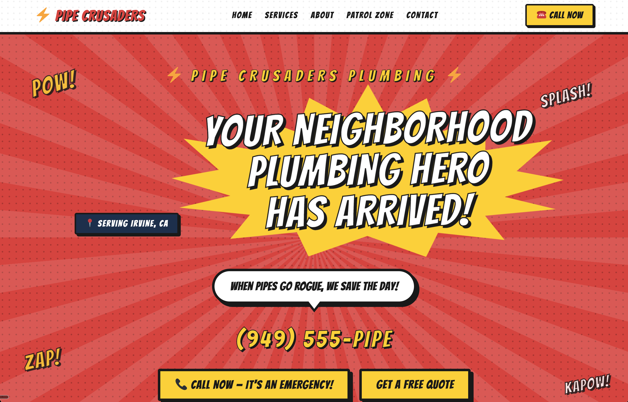 Local plumber landing page built with Beaver Builder AI