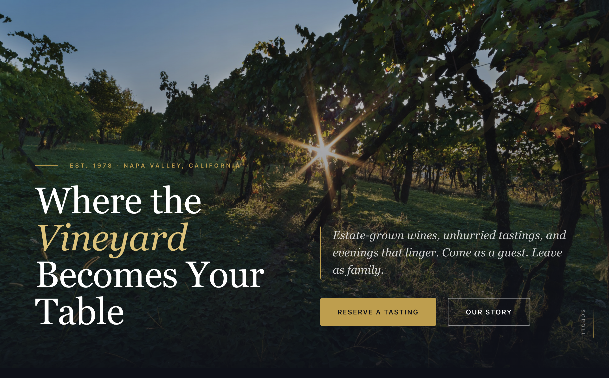 Wine vineyard landing page built with Beaver Builder AI